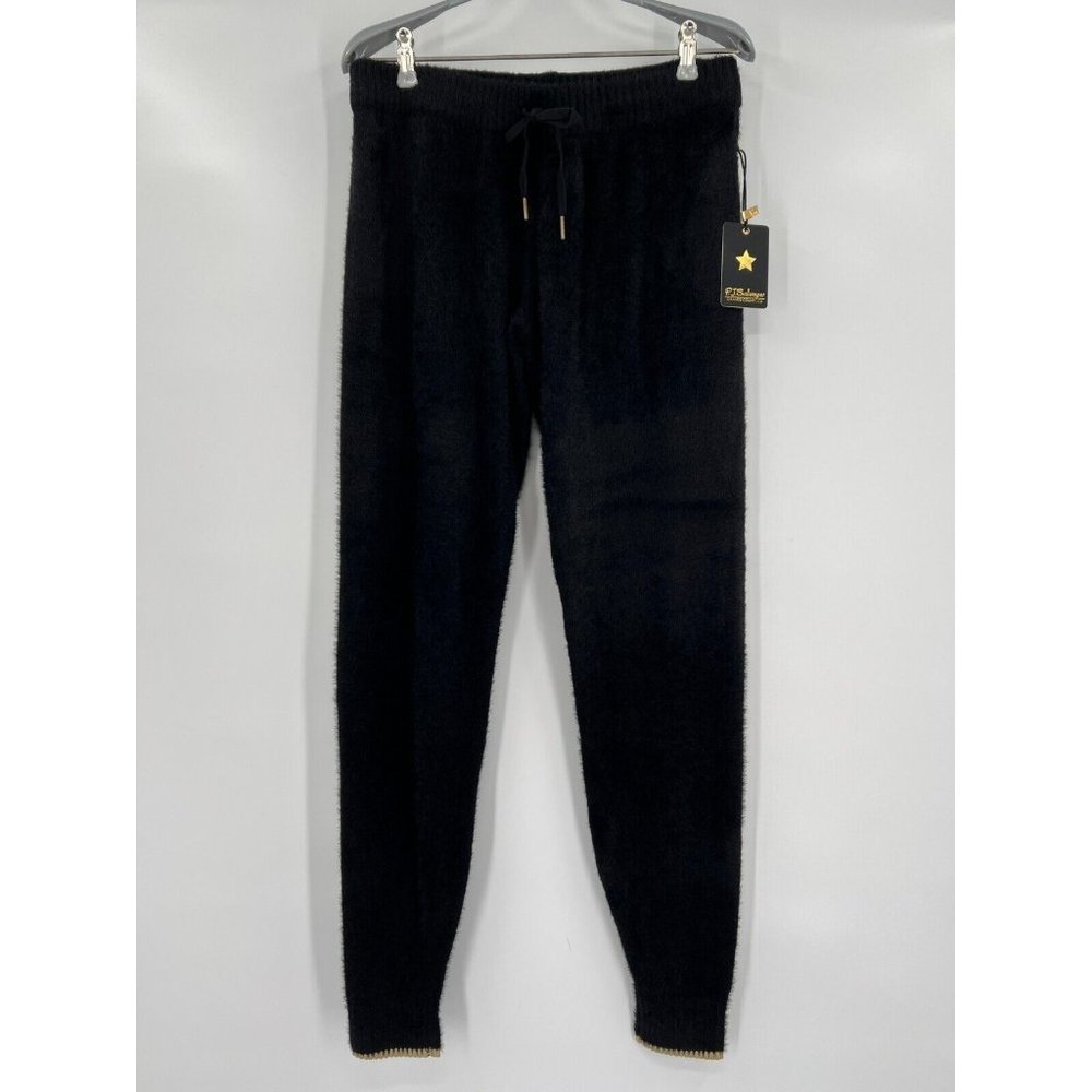 PJ Salvage Luxe Sweater Jogger Lounge Pajama Pants sz XS Black/Metallic Gold NWT